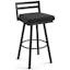 Derek 26" Swivel Counter Stool in Black Faux Leather and Metal