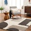 Black Spot Washable Synthetic 6'7" Square Area Rug