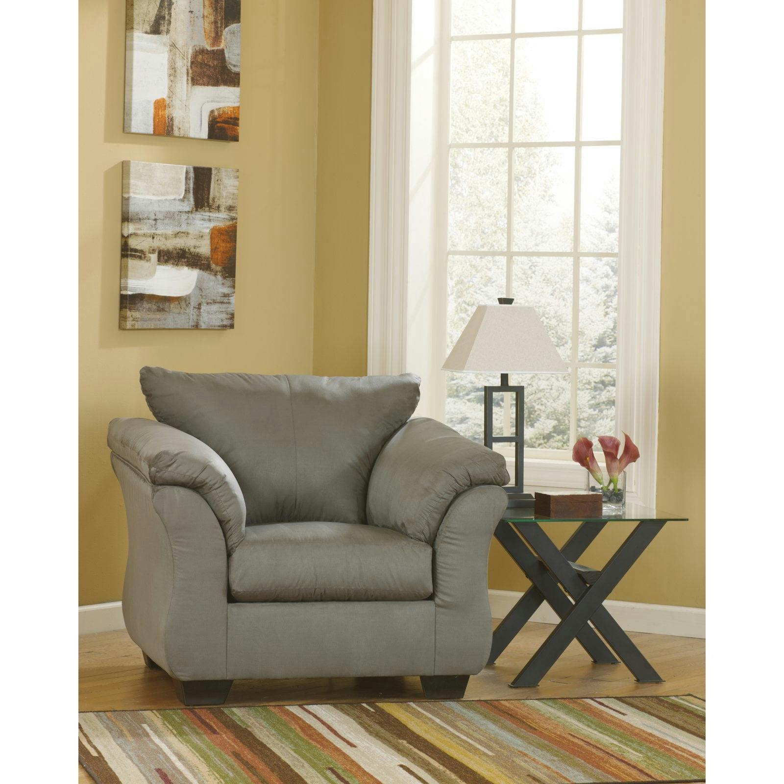 Cobblestone Contemporary Flared Wood Accent Chair