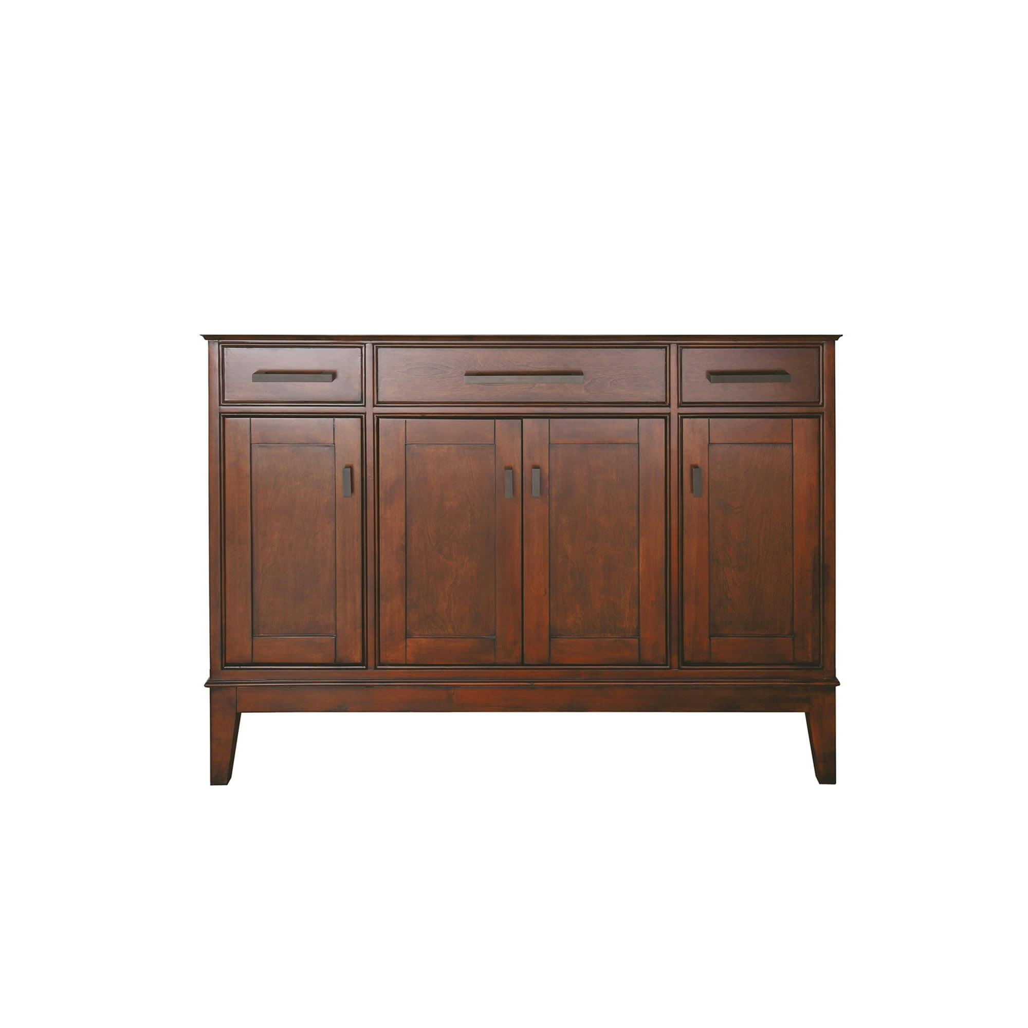 Transitional 48" Solid Wood Freestanding Vanity Base - Tobacco