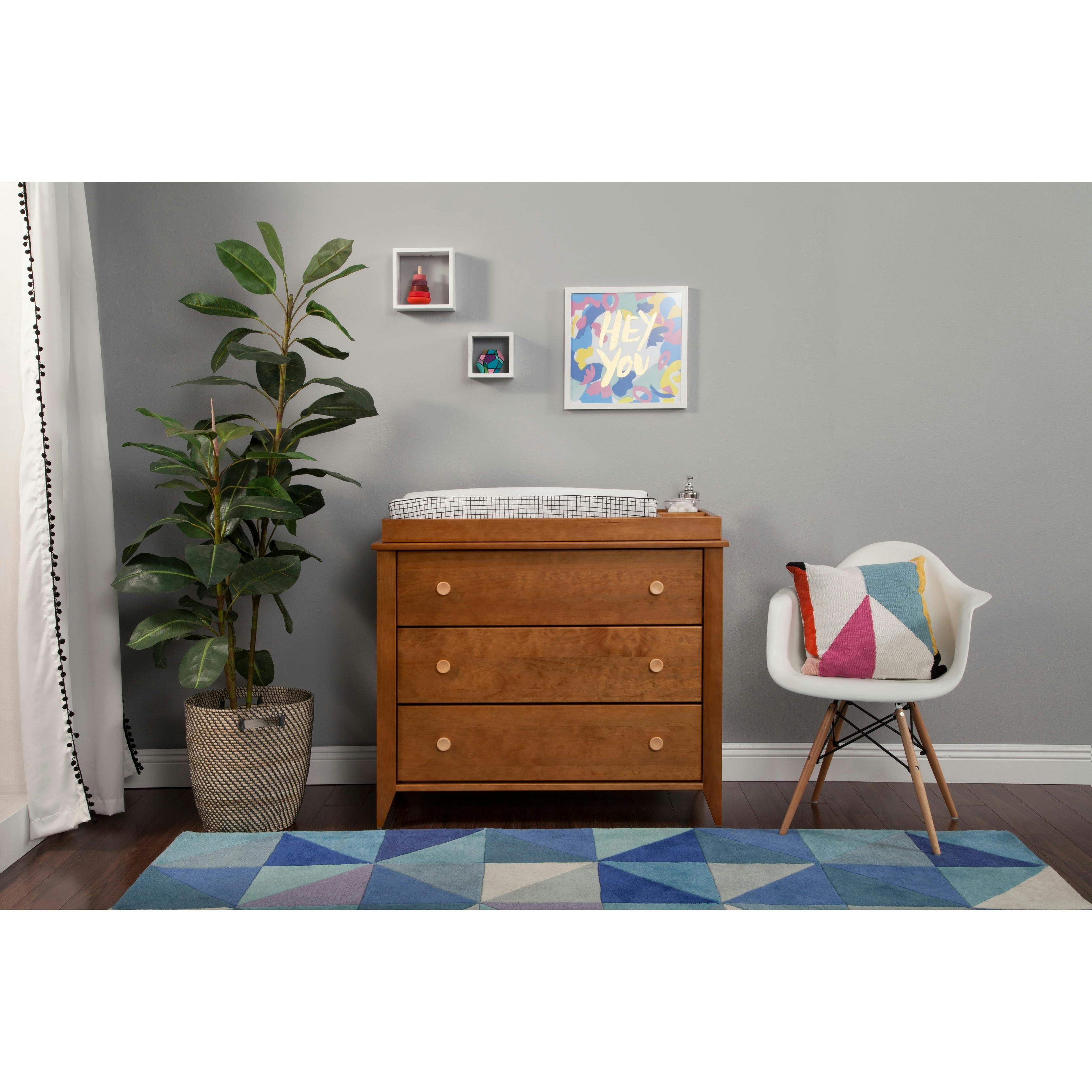 Sprout Chestnut and Natural 3-Drawer Changer Dresser