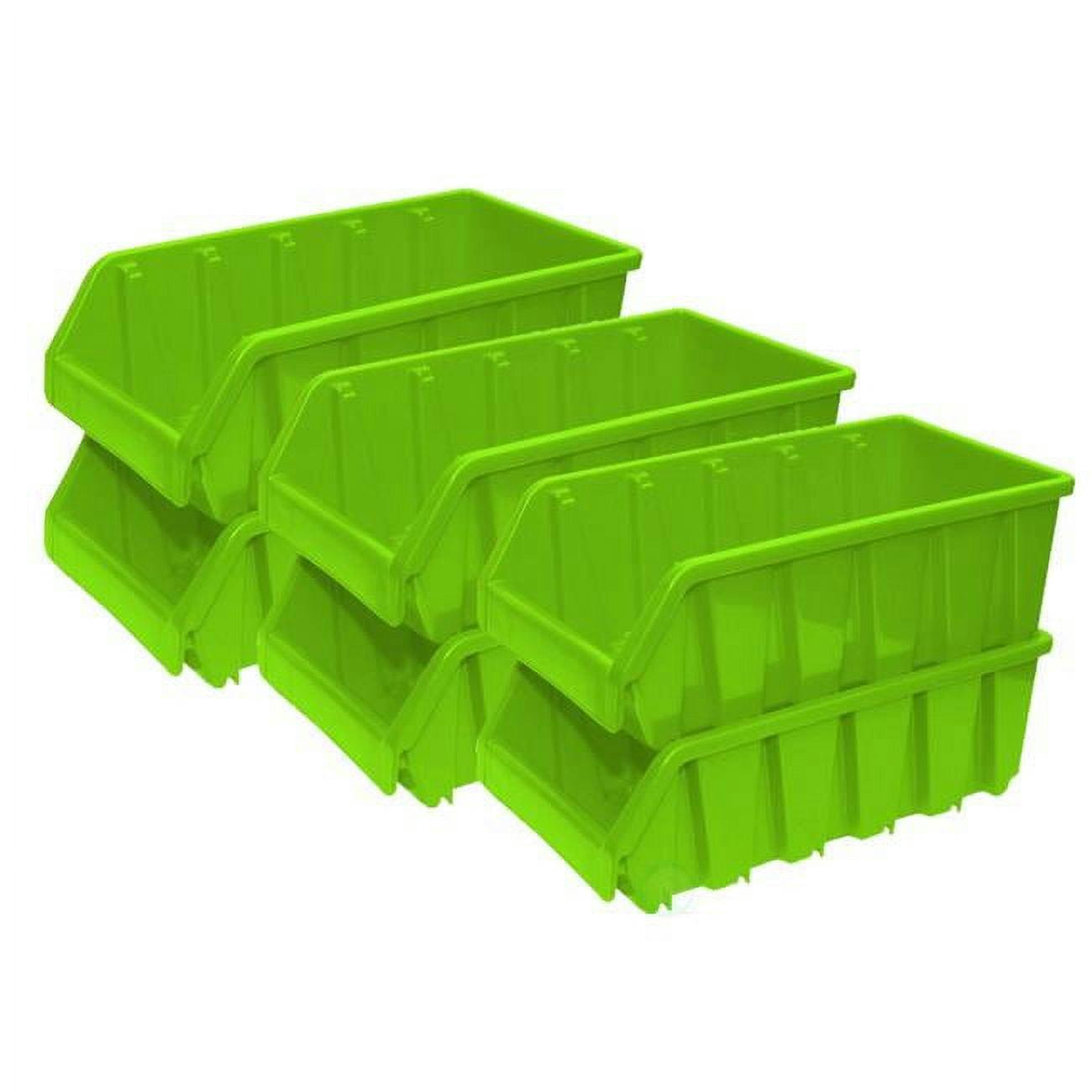 Set of 6 Green Collapsible Square Storage Bins