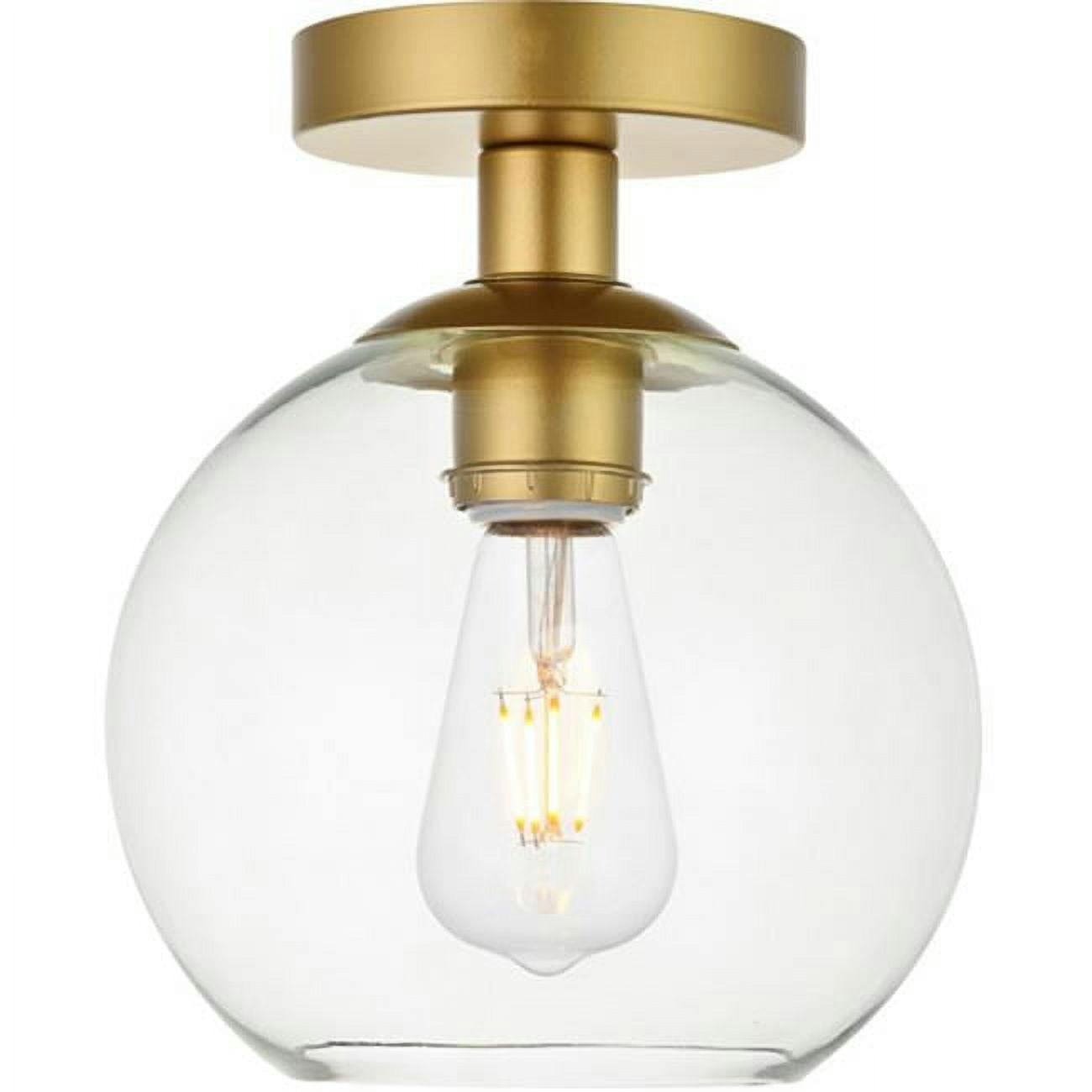 Baxter Cosmopolitan Brass & Glass Flush Mount Ceiling Light