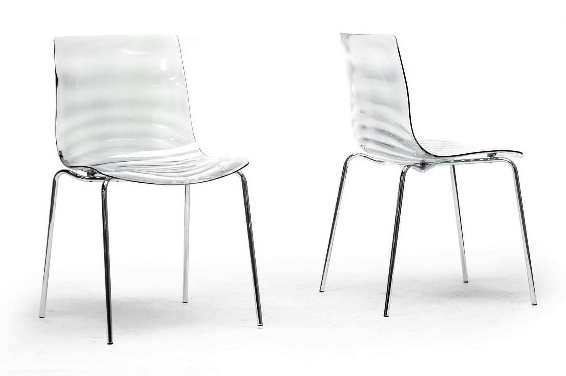 Marisse Clear Polycarbonate and Chrome Modern Side Chair