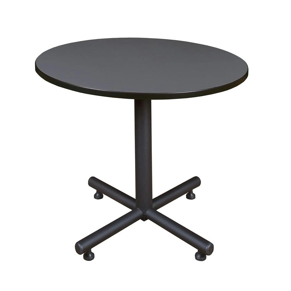 Ash Grey and Black 42" Round Wood Laminate Breakroom Table