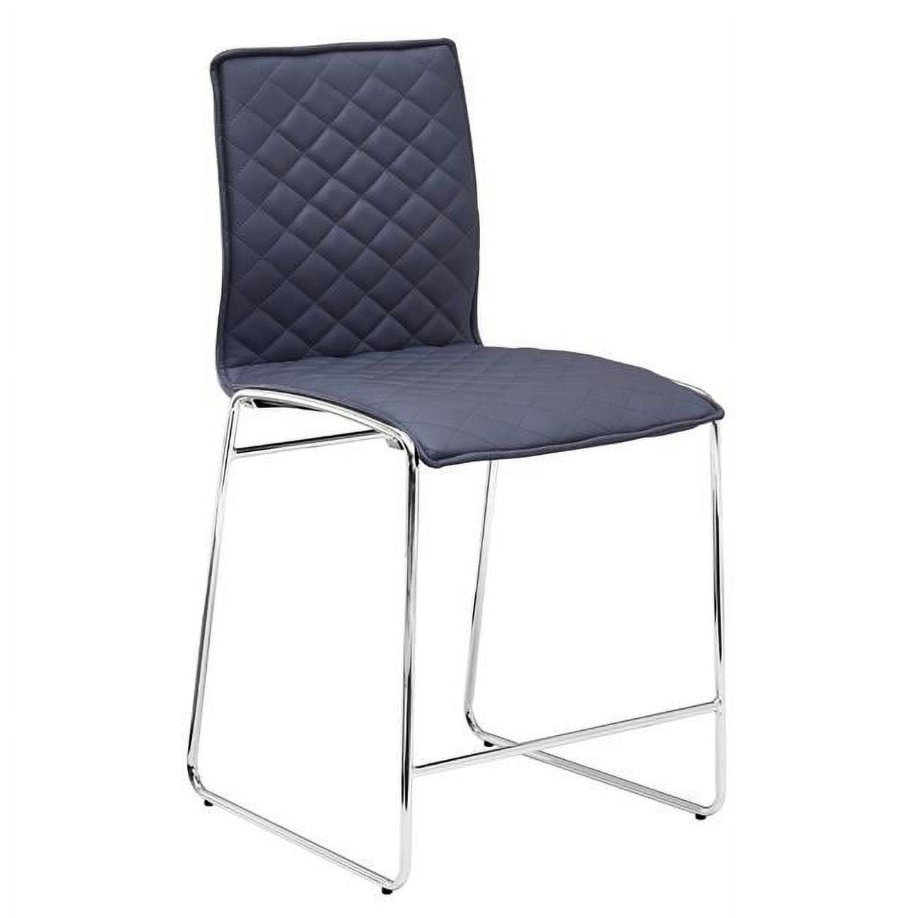 Duncan 24" Grey Faux Leather Counter Stool with Chrome Legs