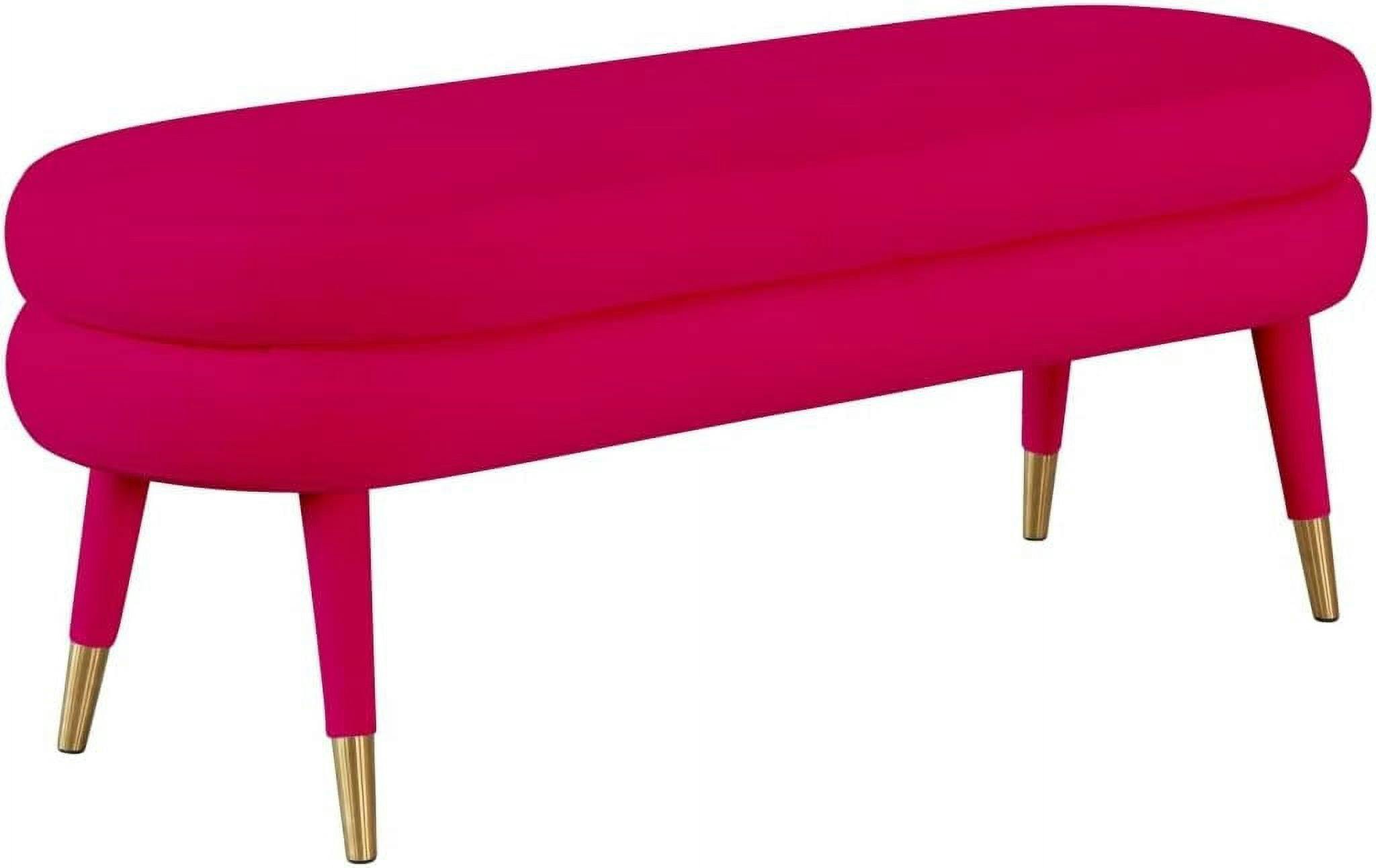 Betty 49.6'' Pink Velvet Bench with Gold-Tipped Legs