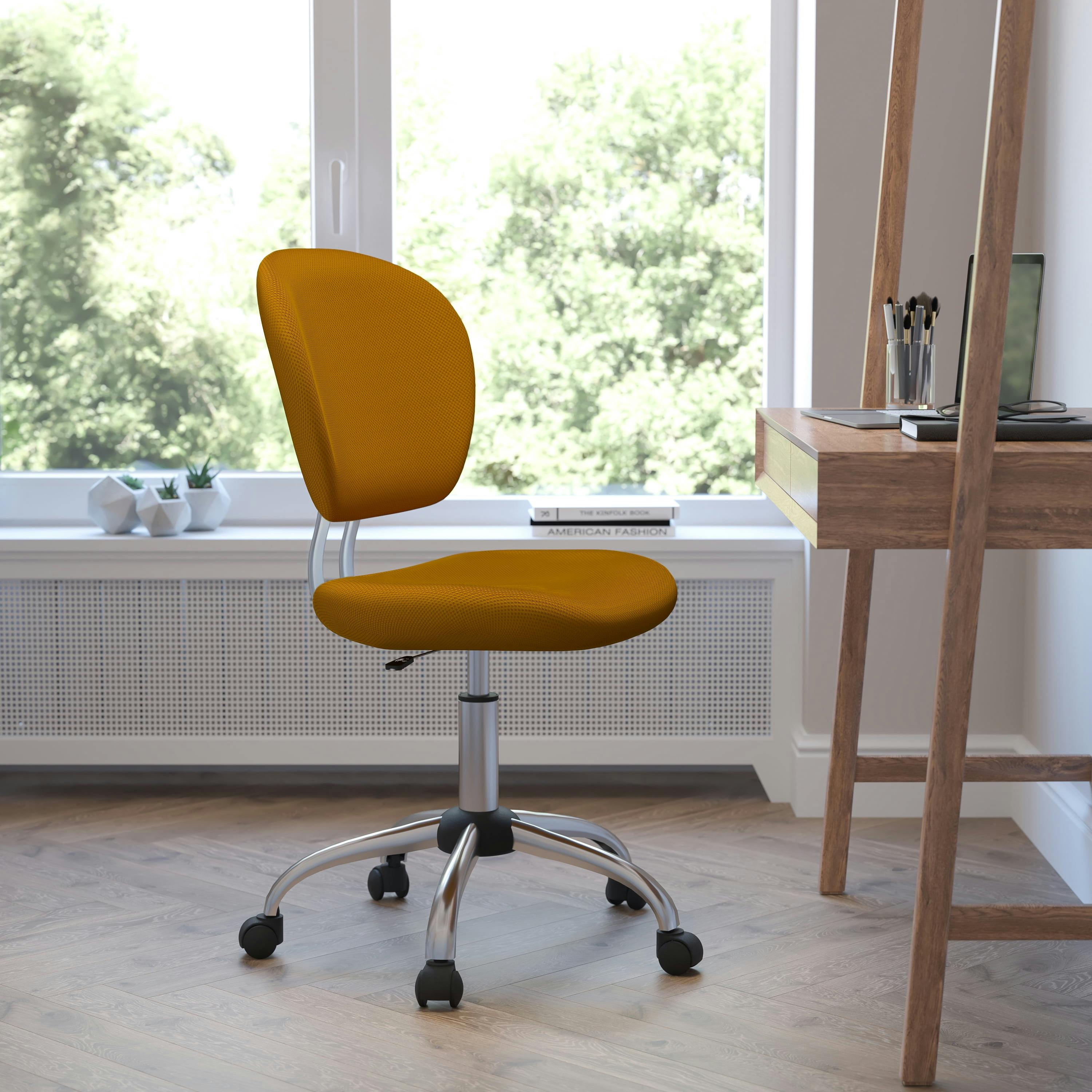 ErgoFlex Mid-Back Orange Mesh Swivel Task Chair with Armless Design