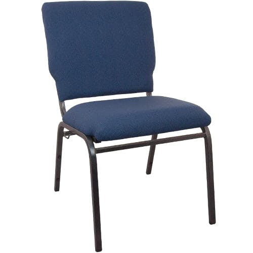 Navy Blue Stacking Metal Chair with Padded Seat, 18.5" Wide
