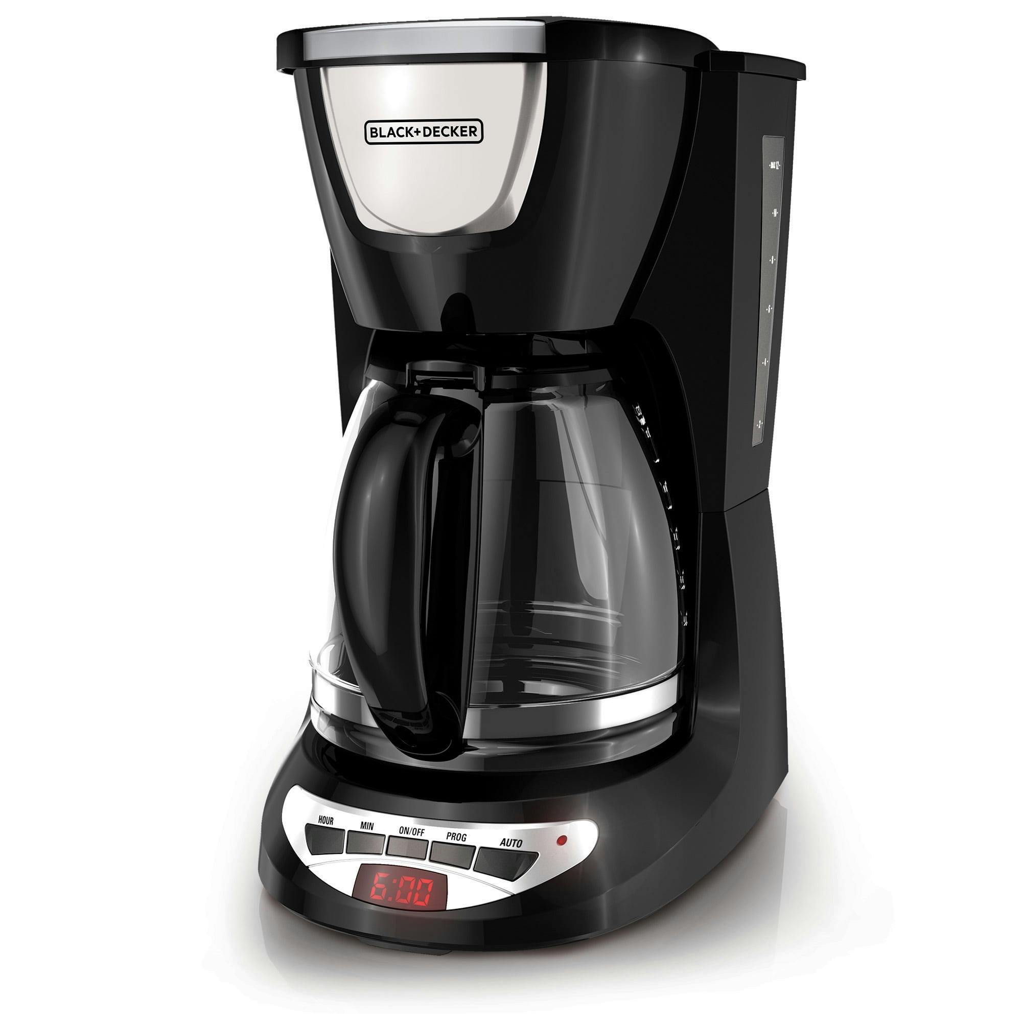 Sleek 12-Cup Black Programmable Coffee Maker with Auto Shutoff