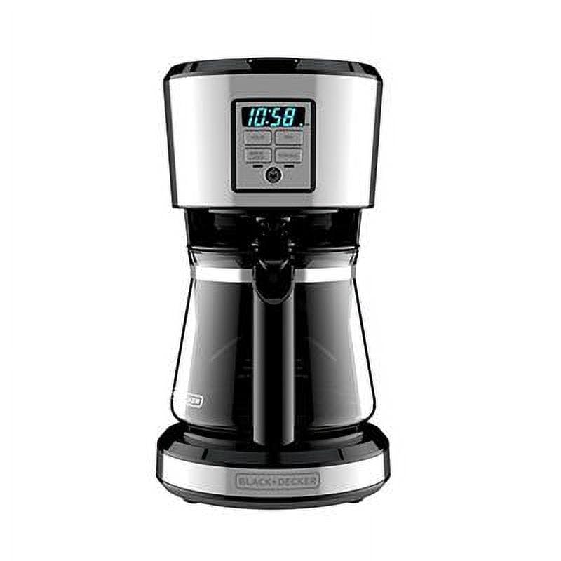 Sleek 12-Cup Stainless Steel Coffee Maker with Vortex Brew Technology