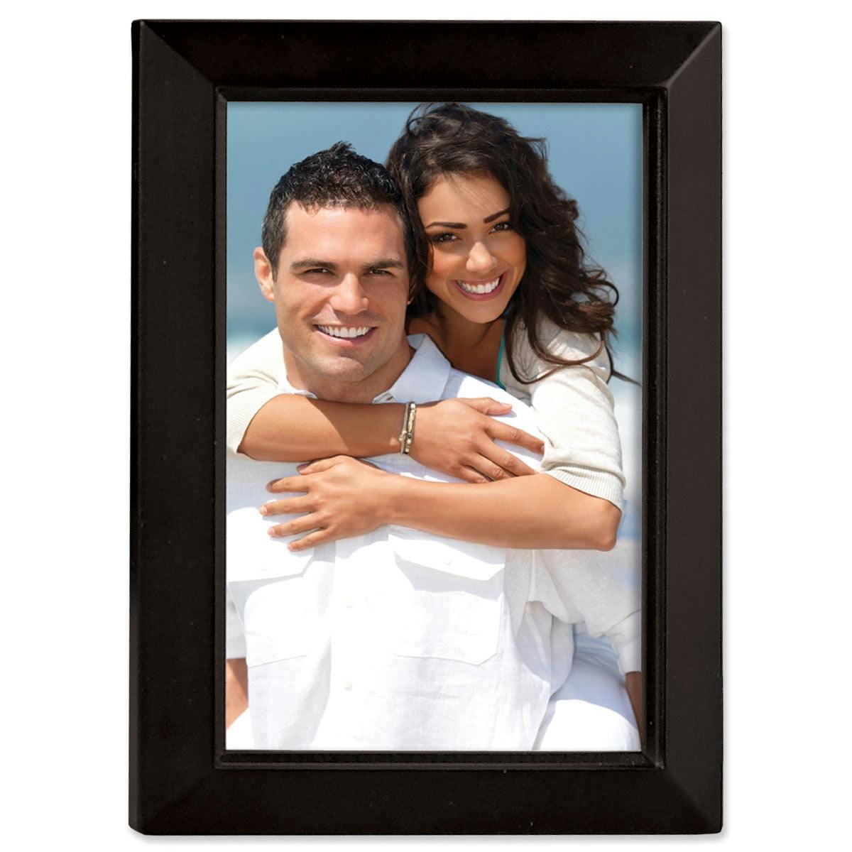 Classic Black Beveled Wood 4x5 Picture Frame - Tabletop & Wall Mount