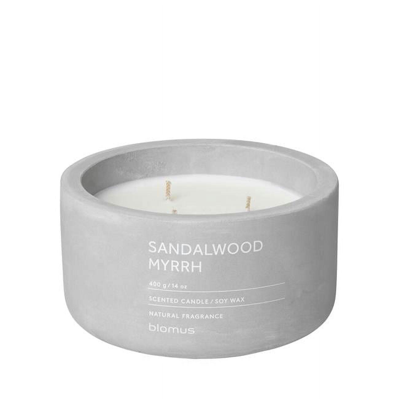 Sandalwood Myrrh Scented Jar Candle with Stone Holder