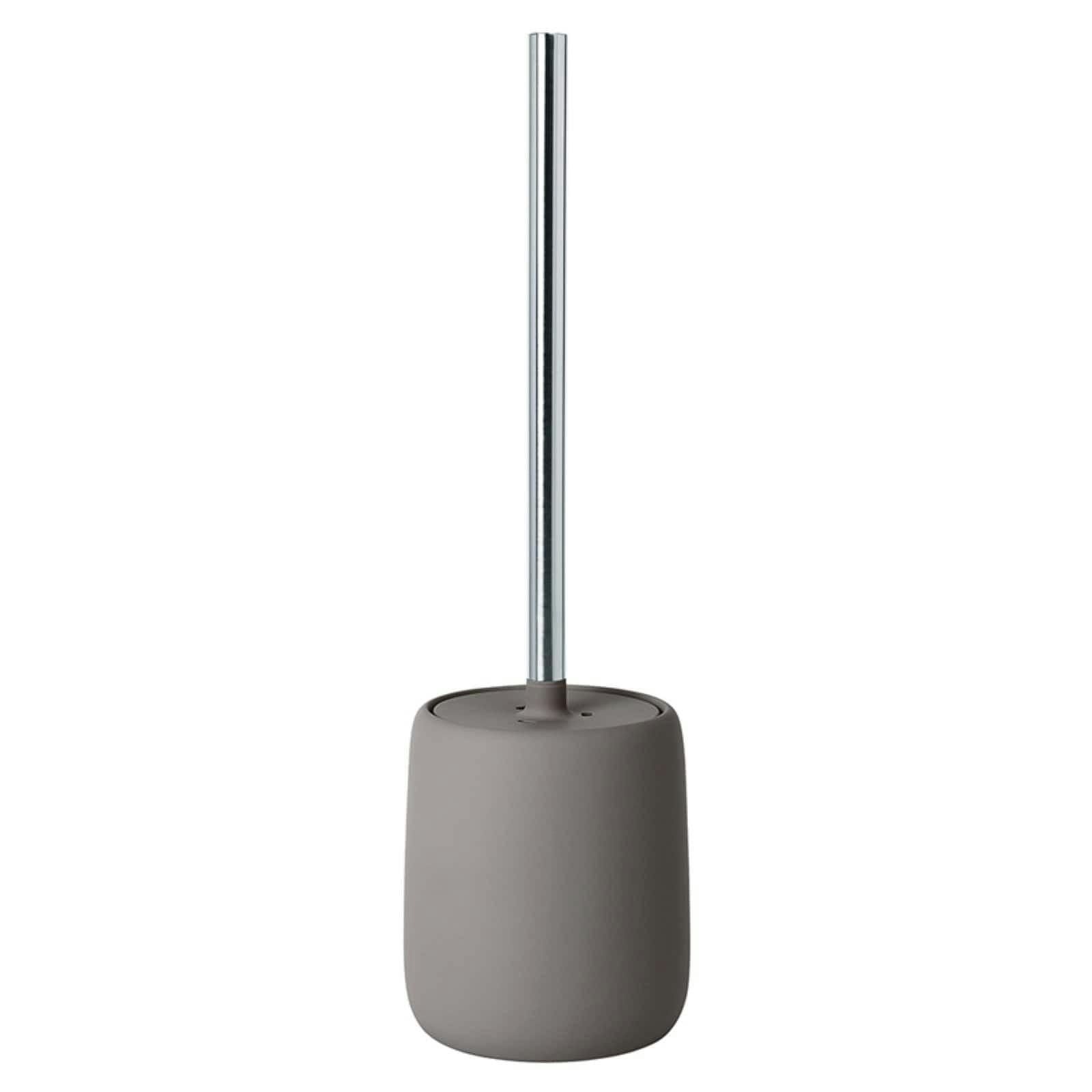 Sono Rounded Ceramic and Silicone Toilet Brush with Holder - Taupe
