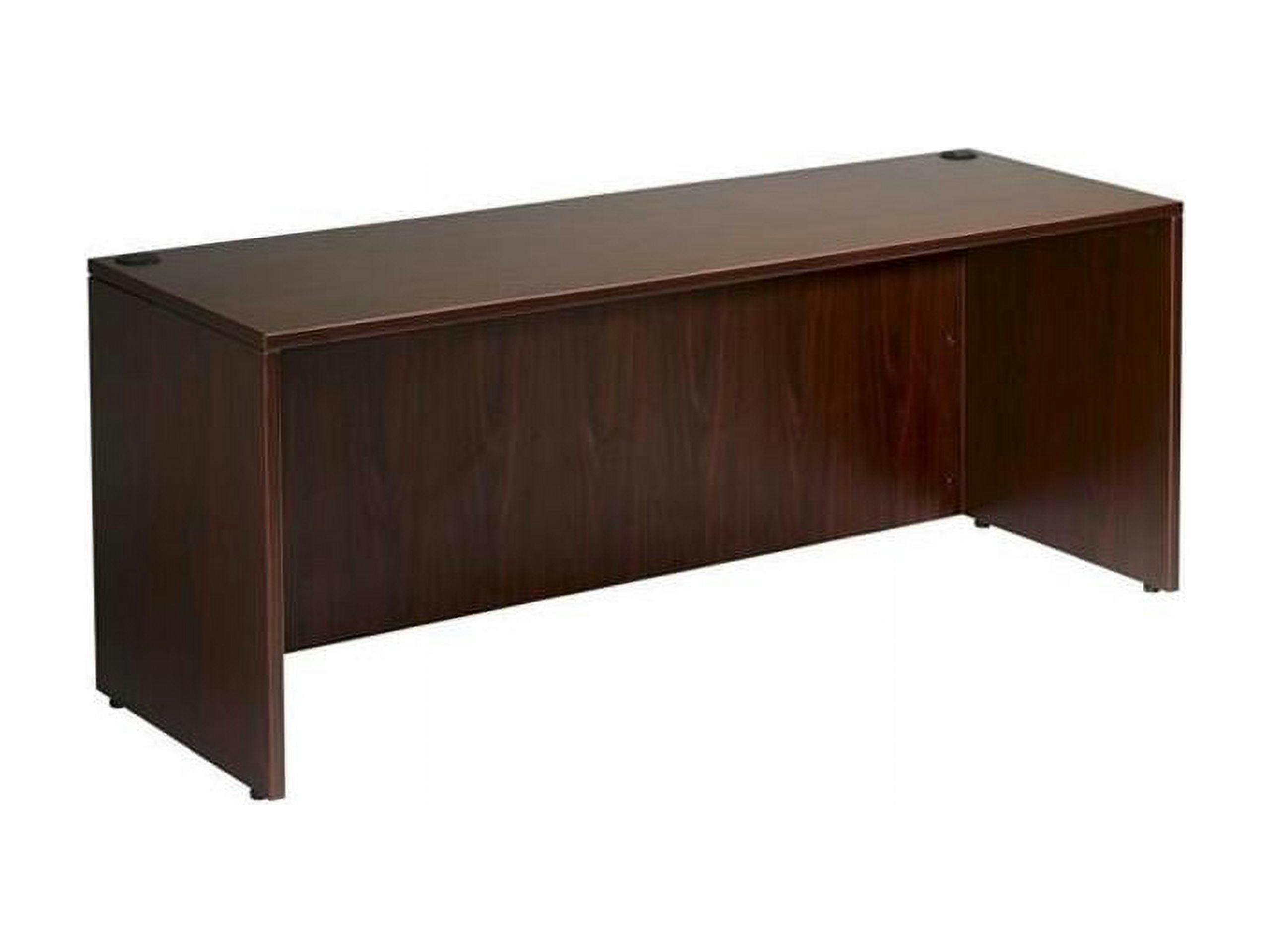 Executive Mahogany Laminate Desk with Wire Management