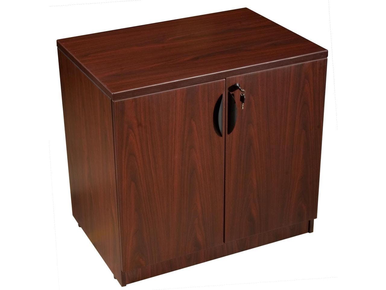 Traditional Mahogany Freestanding Lockable Filing Cabinet with Adjustable Shelving