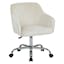 Oyster White Velvet Swivel Task Chair with Chrome Base