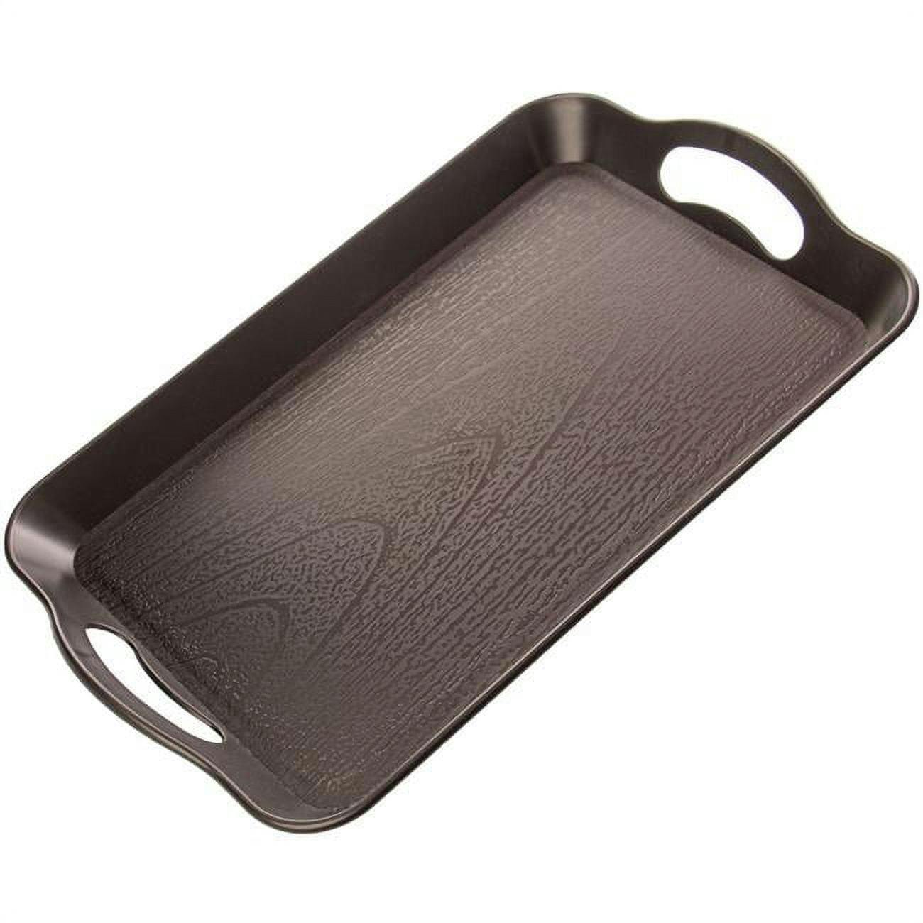 Classic Textured Black Cafeteria Tray with Handles - Small