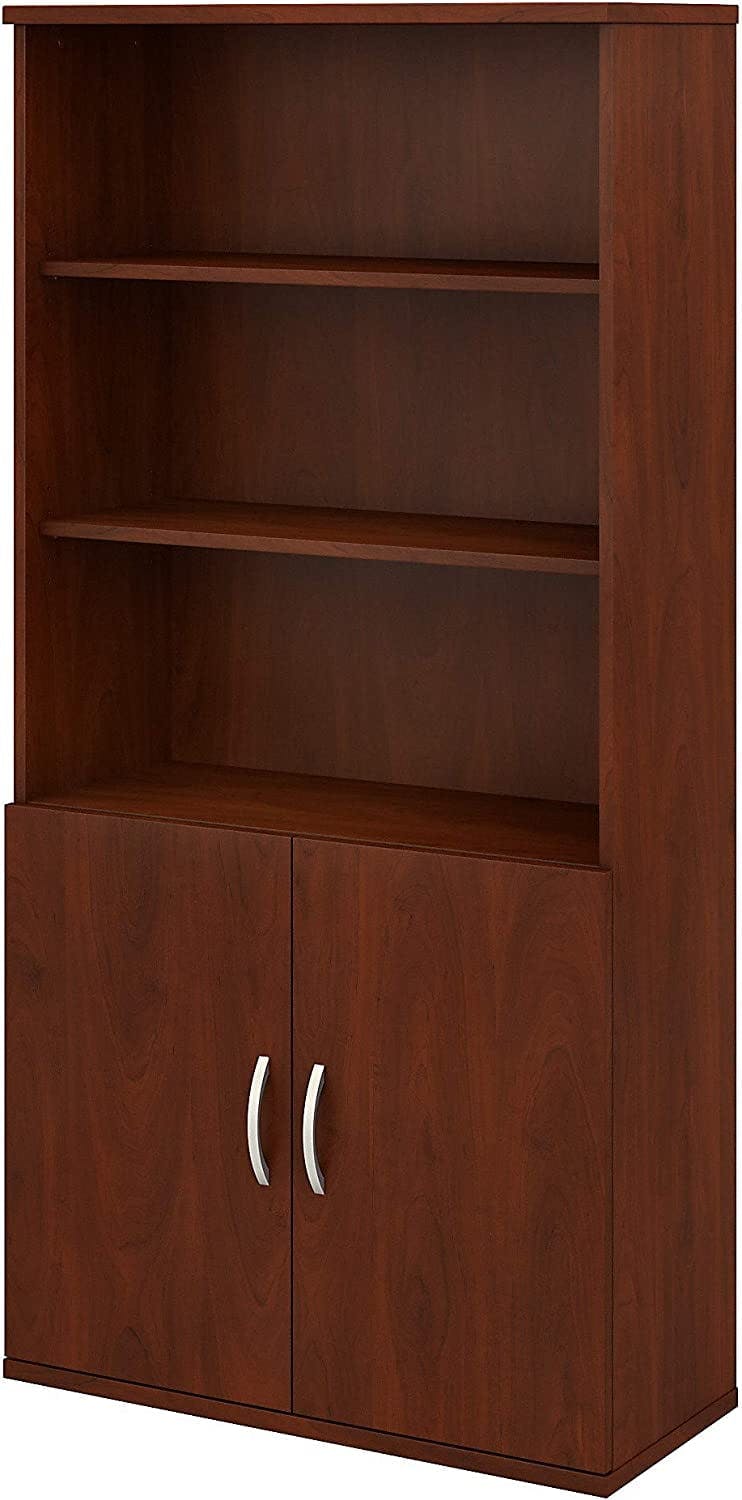 Hansen Cherry 5-Shelf Adjustable Bookcase with Thermally Fused Laminate Finish