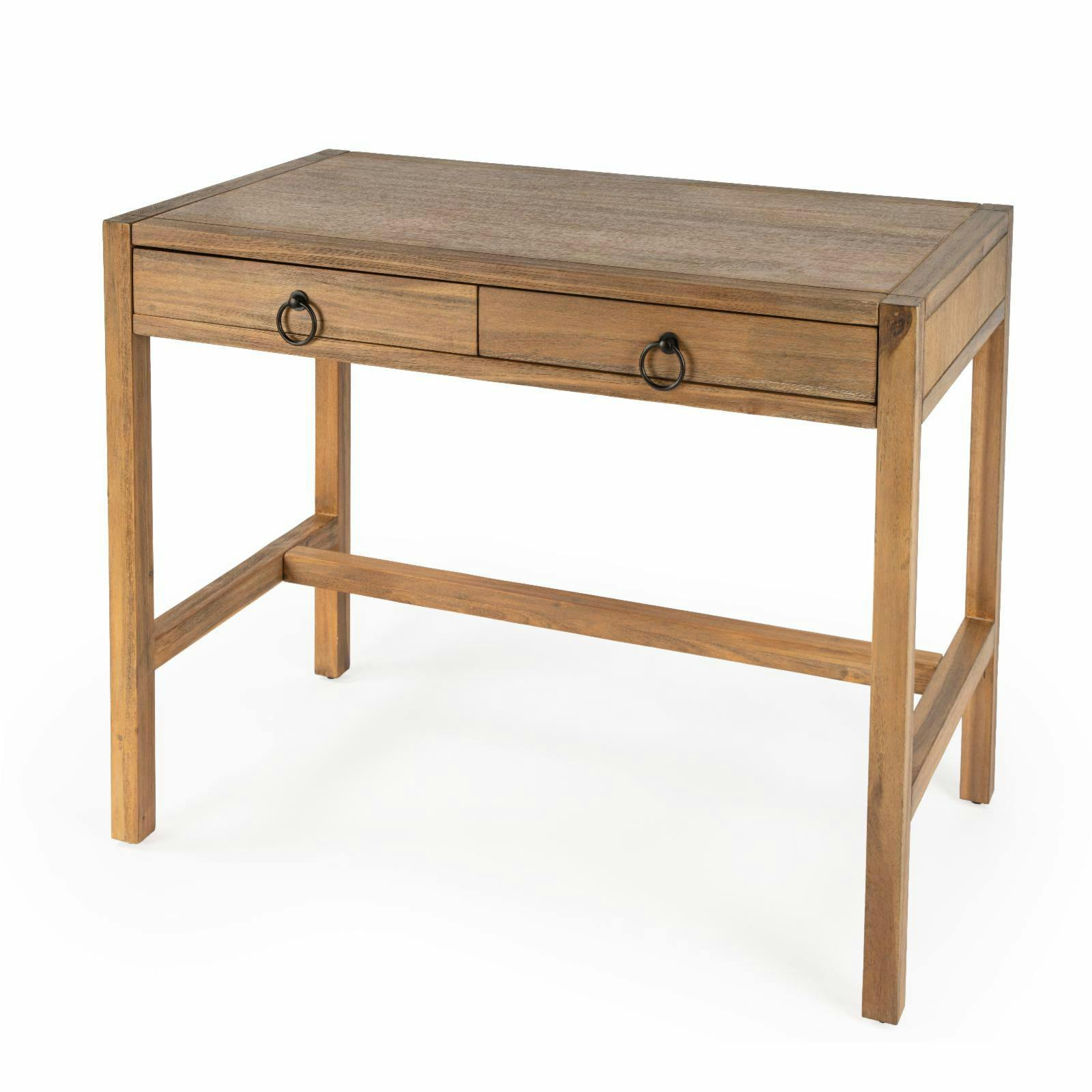 Elin 116'' Natural Wood Writing Desk with Drawers