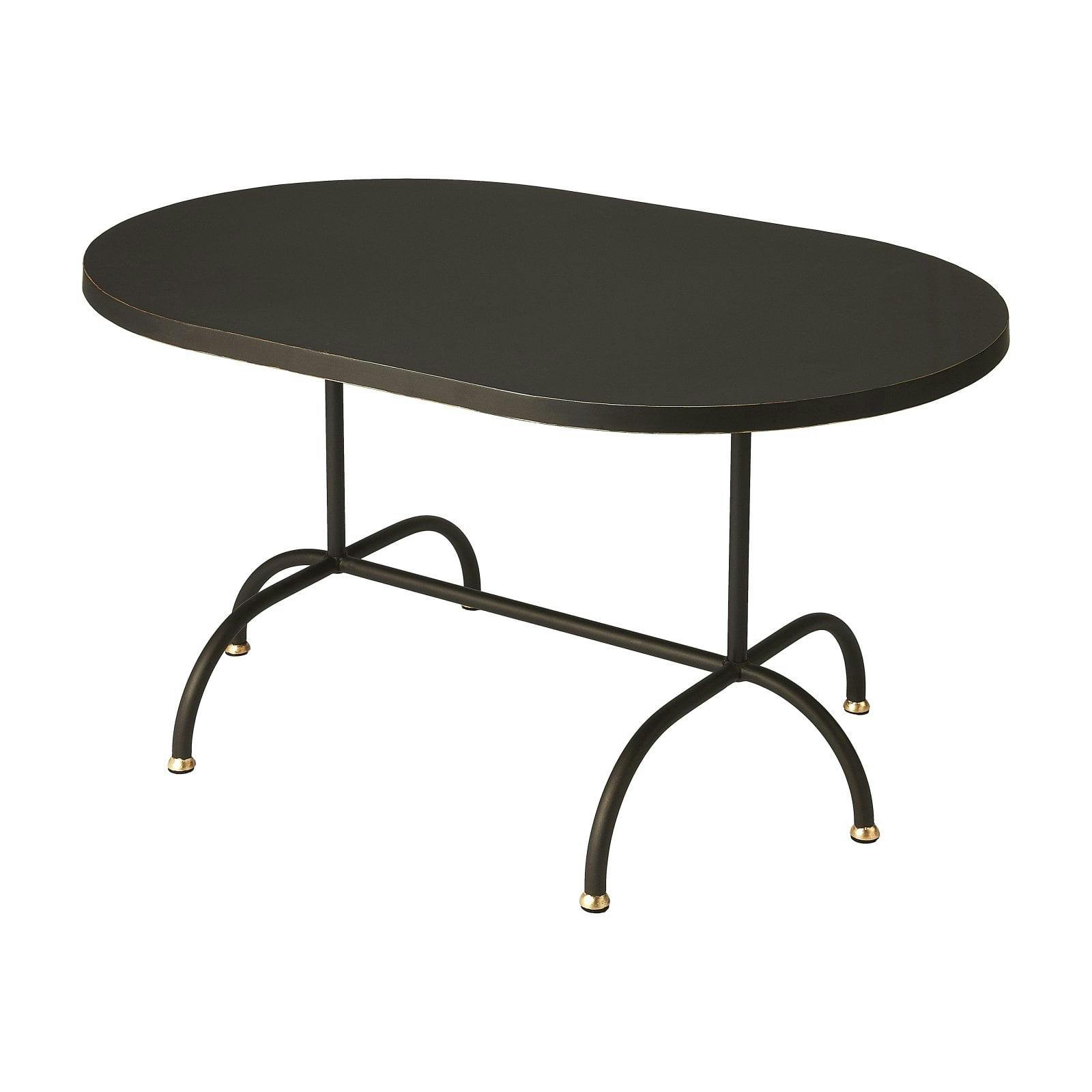 Cleo Modern Black and Gold Metal Coffee Table with Six Legs
