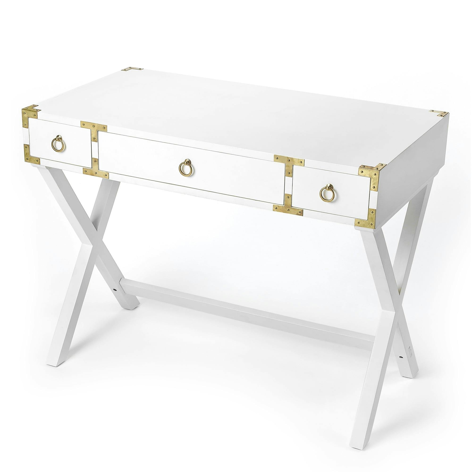 Aerilyn White Glossy Campaign Writing Desk