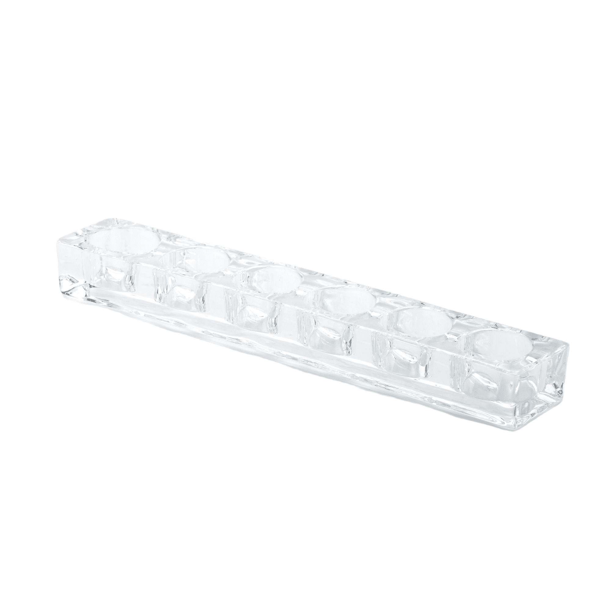 Elegant Winter Crystal Clear Glass Candelabra, 13" Tabletop Decor
