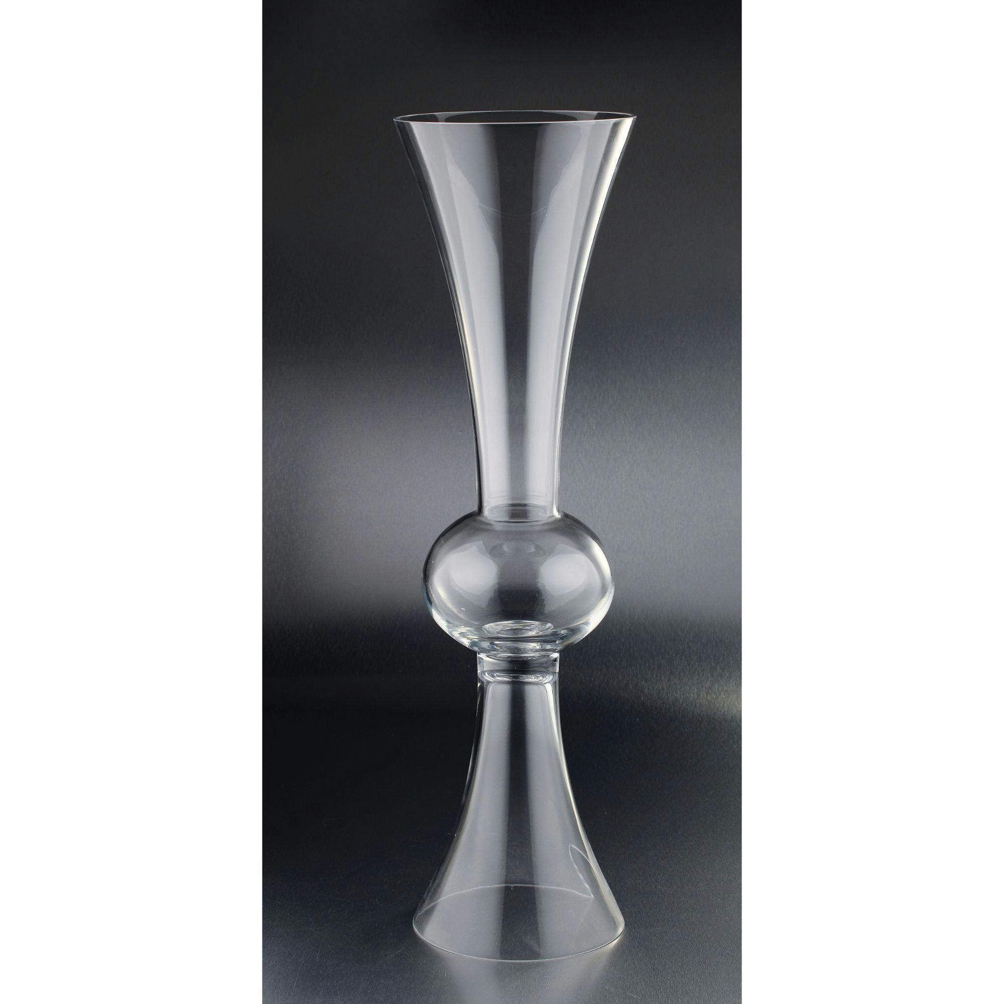 Elegance Refined 31.5" Handblown Clear Glass Vase