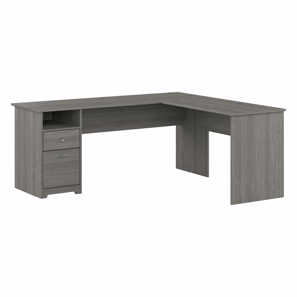 Contemporary 71'' Modern Gray L-Shaped Home Office Desk with Drawers