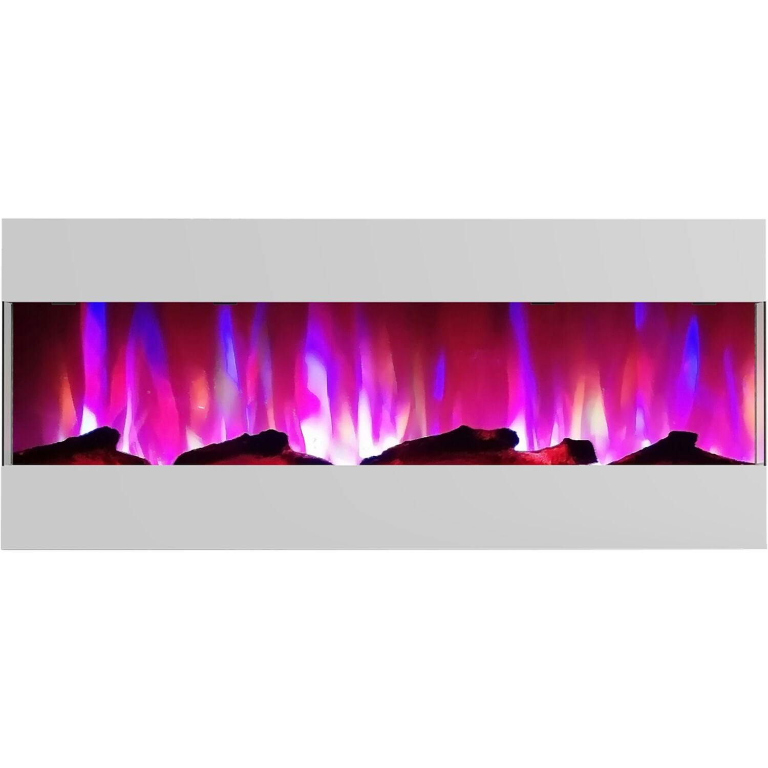 Cambridge 50" White LED Electric Fireplace with Color Changing Display