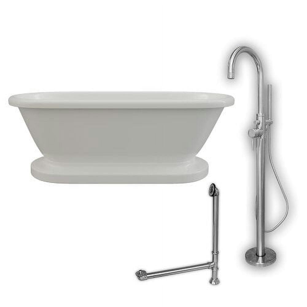 Luxurious 70'' Acrylic Clawfoot Soaker Tub in Polished Chrome