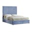 Candace Sky Blue Velvet Full/Double Bed with Tufted Upholstery