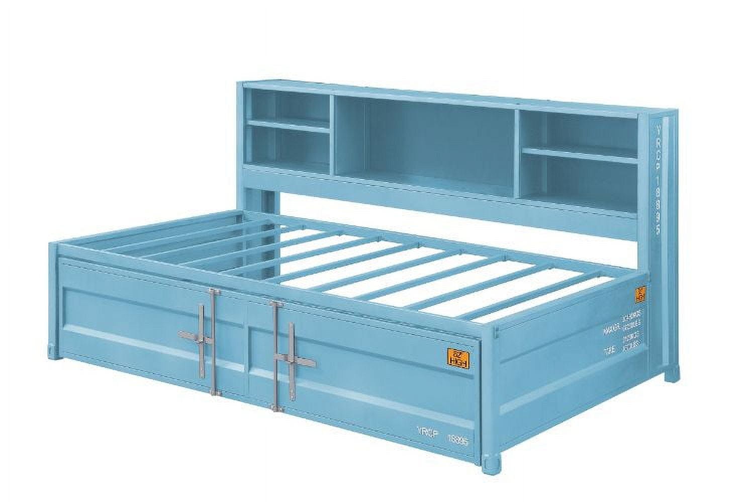 Cargo Twin Metal & Wood Storage Daybed with Bookcase Headboard
