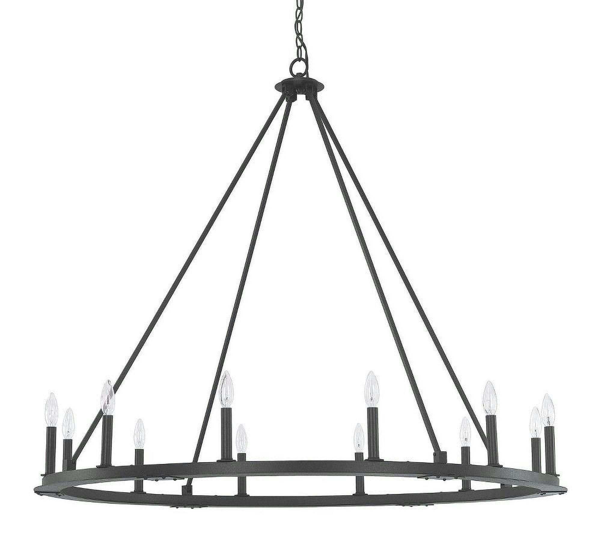 Pearson 12-Light Black Iron Candle-Style Chandelier