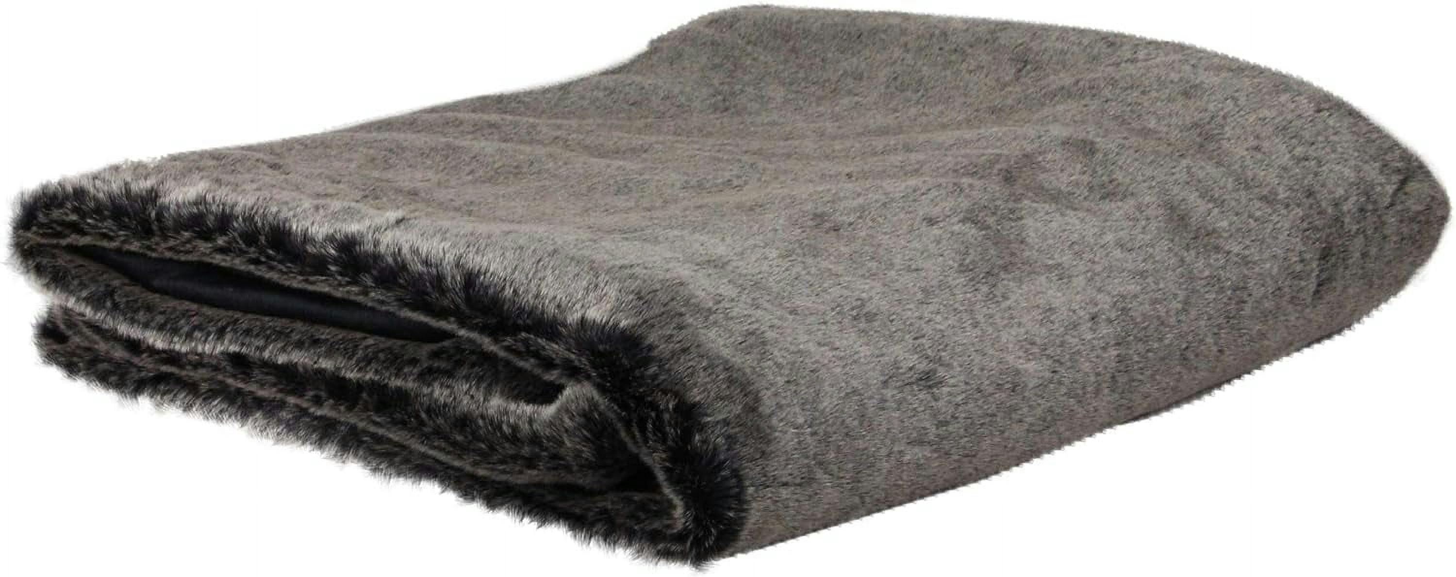 Charcoal Gray Luxurious Faux Fur 50" x 60" Throw Blanket