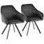 Modern Splayed-Leg High Chair in Black Faux Leather