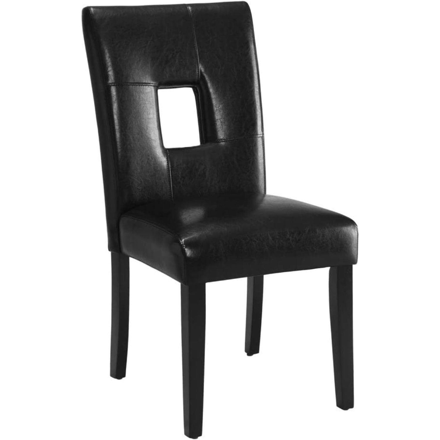 Modern Black Faux Leather Upholstered Parsons Side Chair