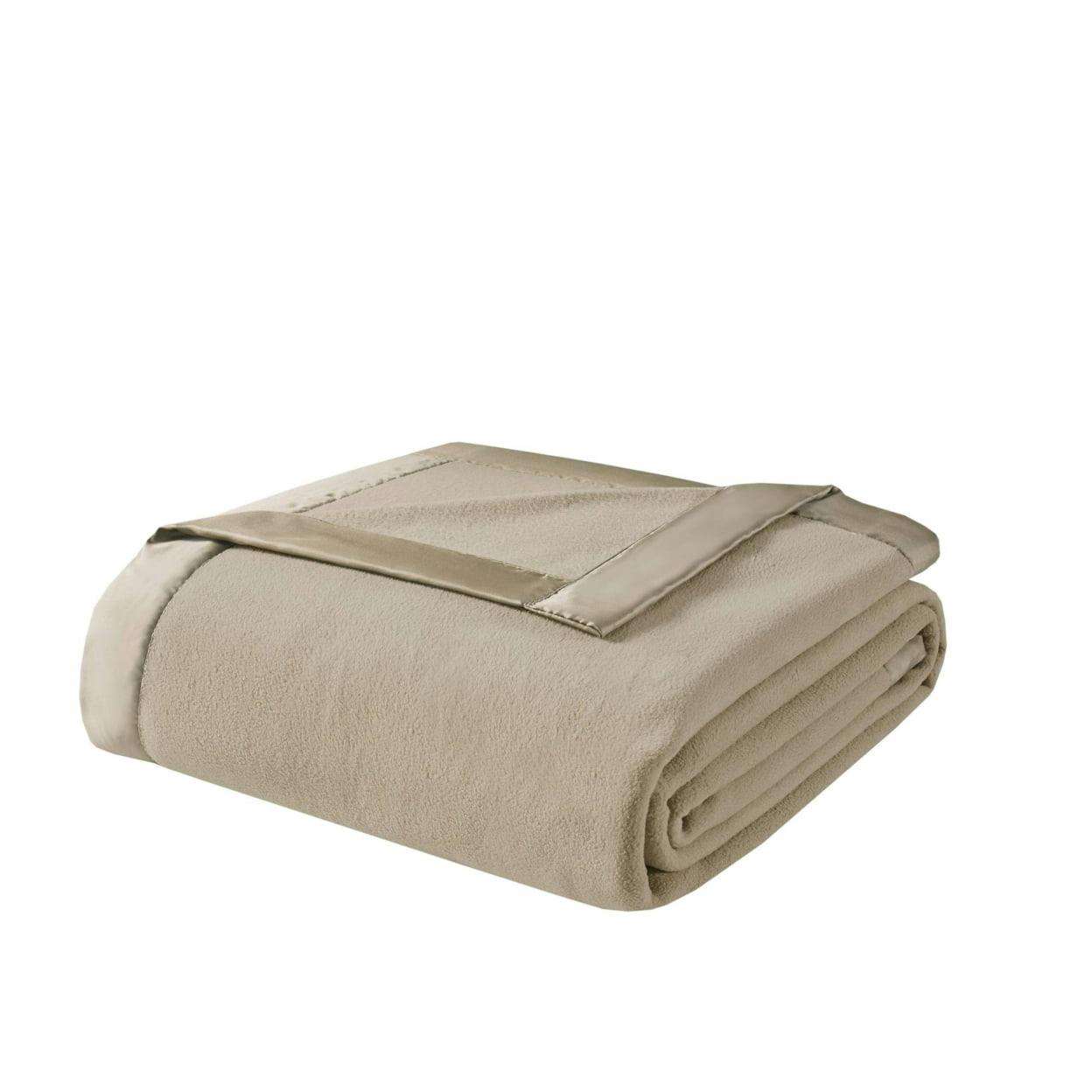 Luxurious Twin-Size Reversible Microfleece Blanket in Natural