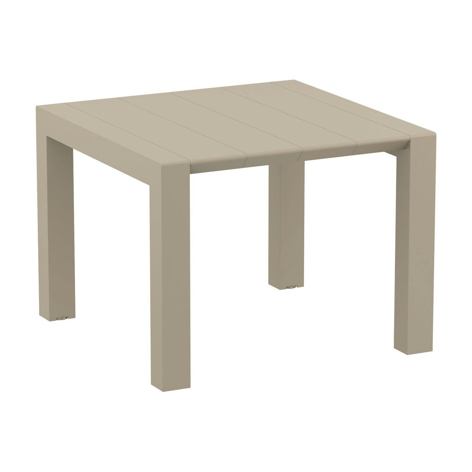 Taupe Extendable Square Patio Dining Table for 4-6 Guests