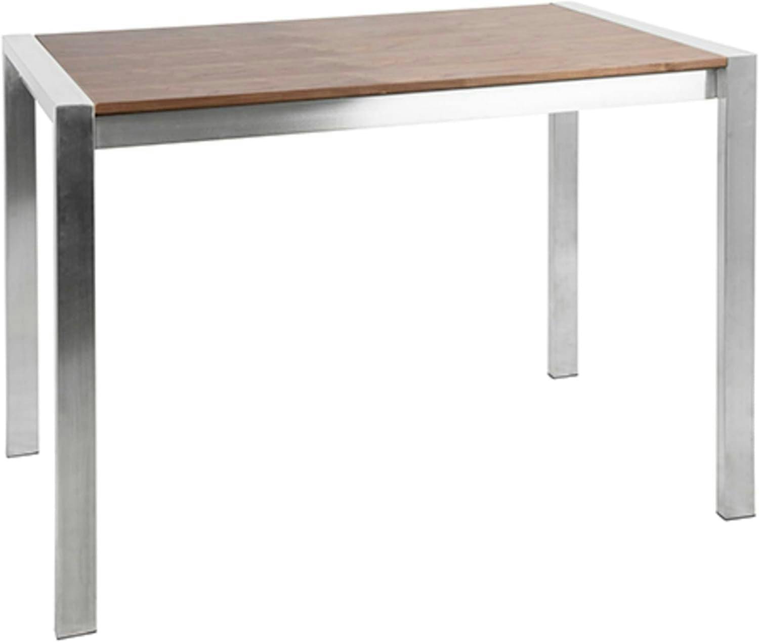 Fuji 48'' Silver and Walnut Contemporary Counter Height Dining Table