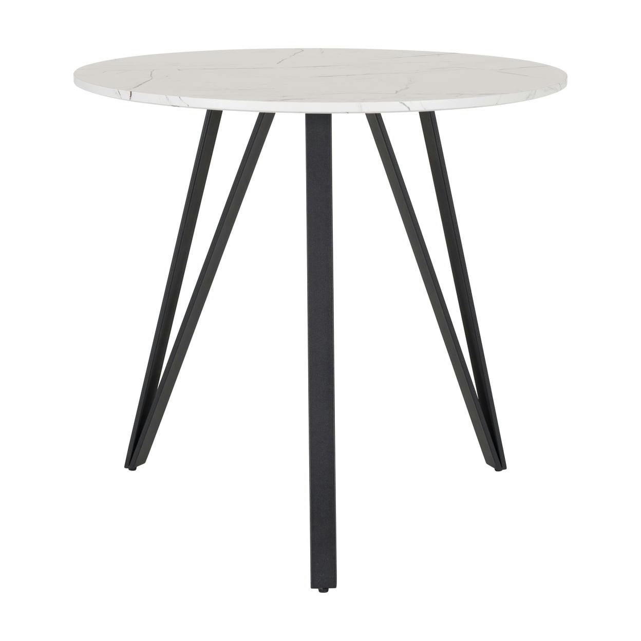 Ezra Contemporary Round Dining Table with Marble & Wood Finish