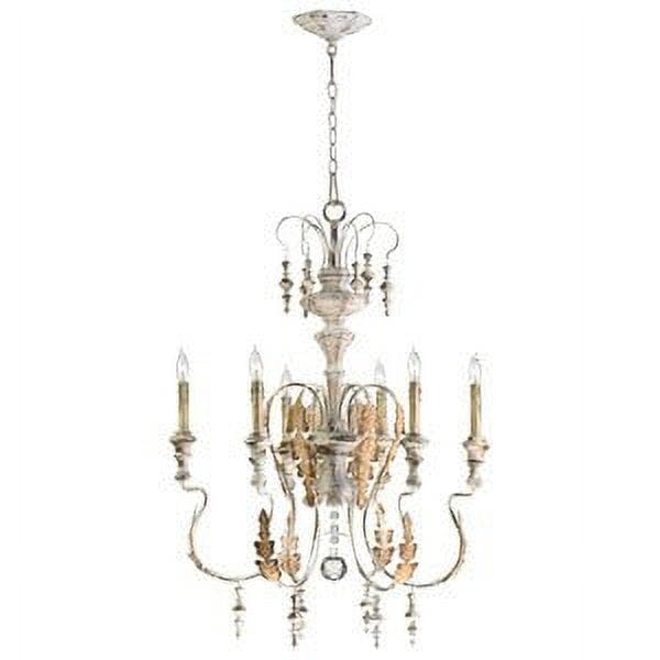 Antique White Crystal Drops Rustic Elegance Chandelier 24in