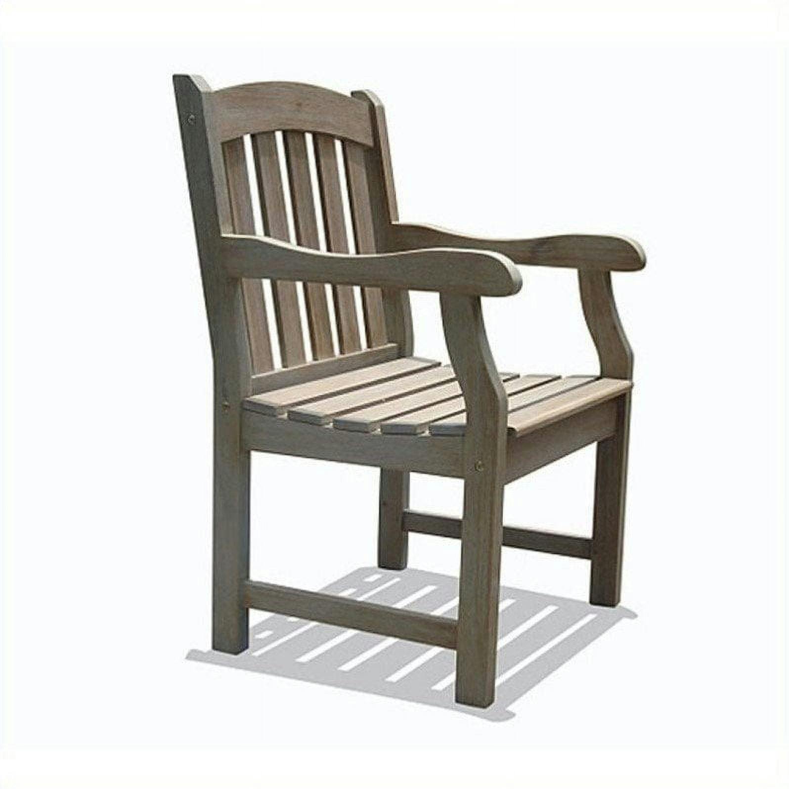 Renaissance Acacia Wood Outdoor Dining Chair with Hand-Scraped Finish