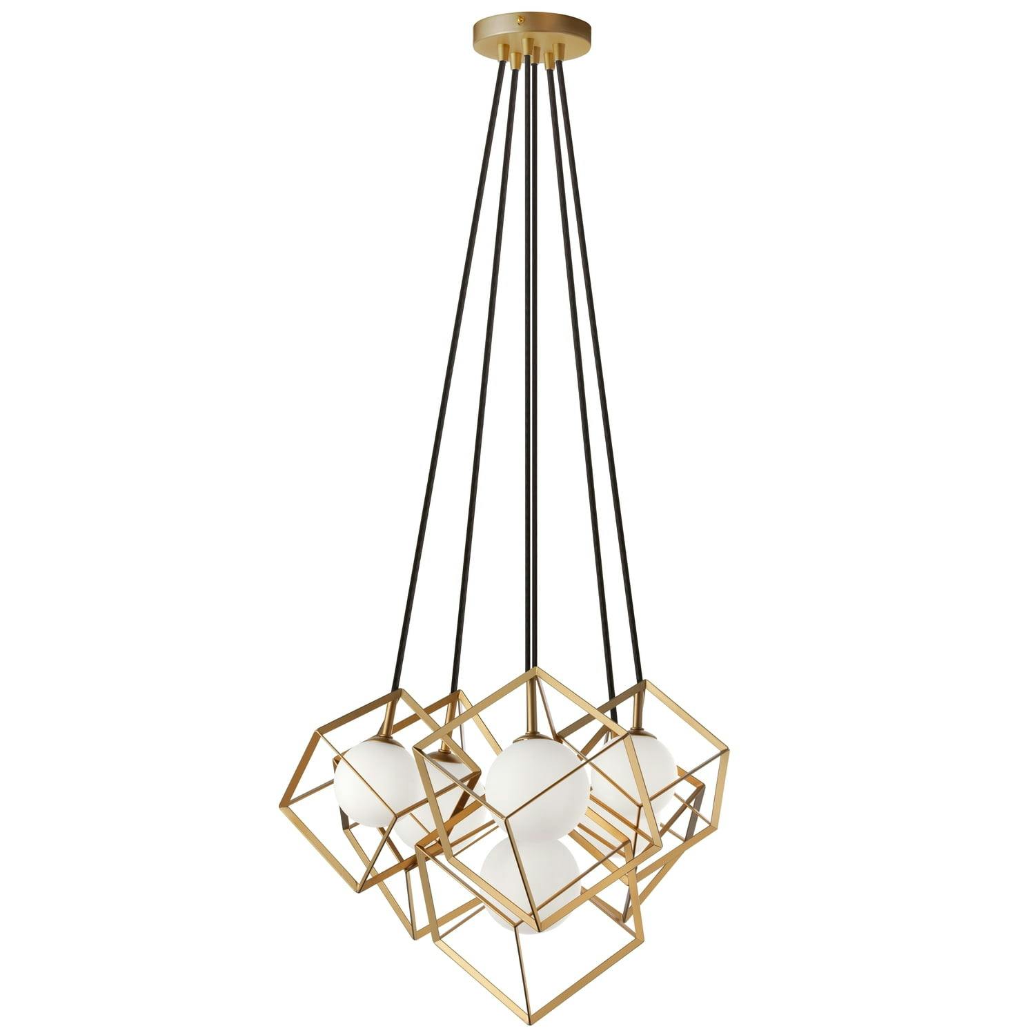 Elysian Gold Globe 21" Modern Pendant with Clear Glass Shades