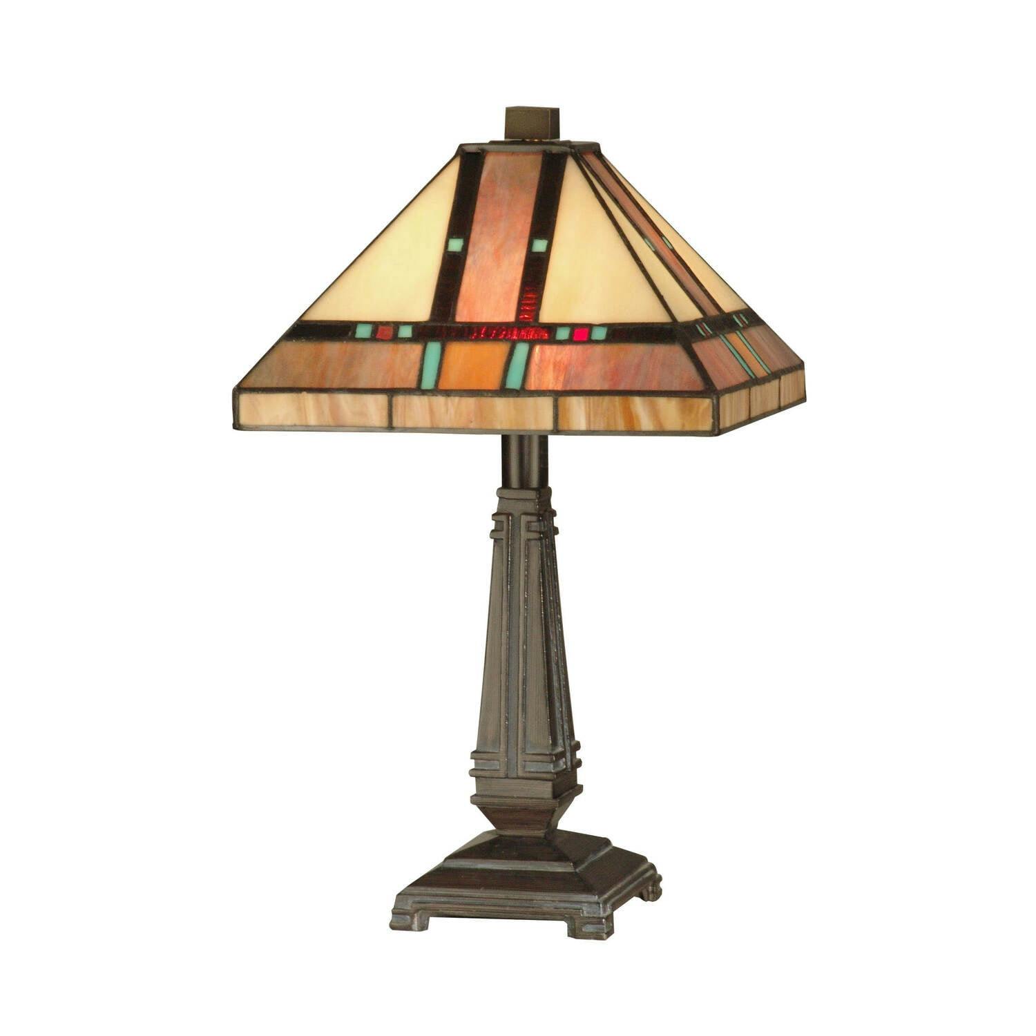 Hyde Park Mission 10" Stained Glass Table Lamp in Bronze