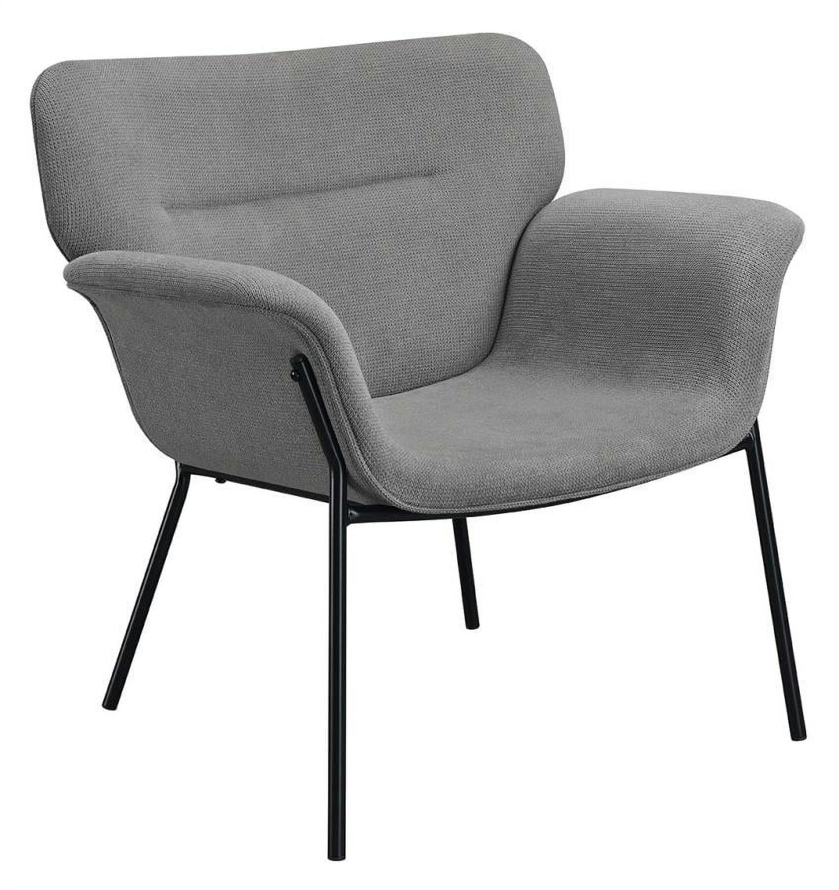 Ash Grey Mid-Century Modern Metal Accent Chair