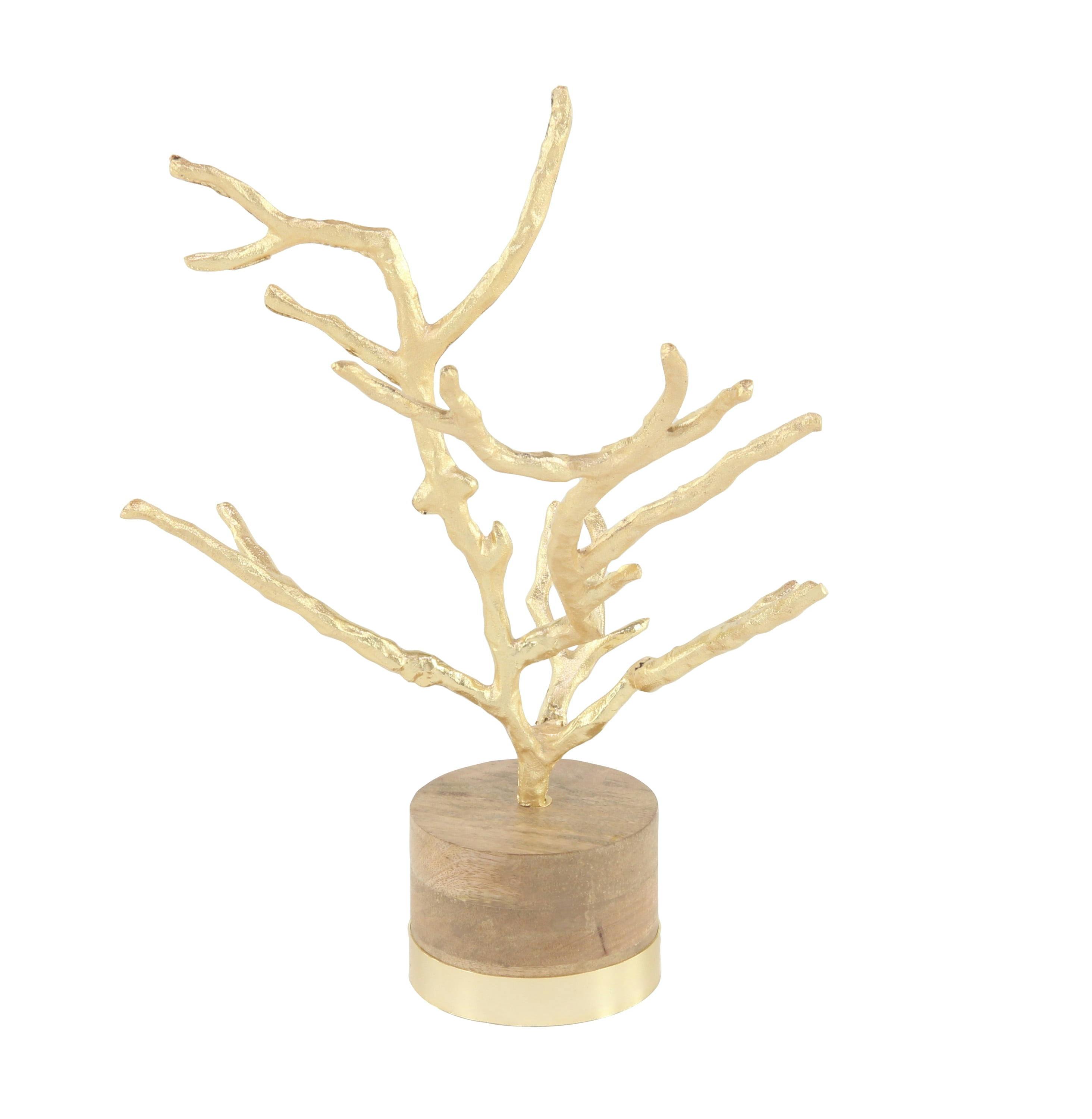 Elegant Gold Aluminum Tree Branch Sculpture 18" Tall