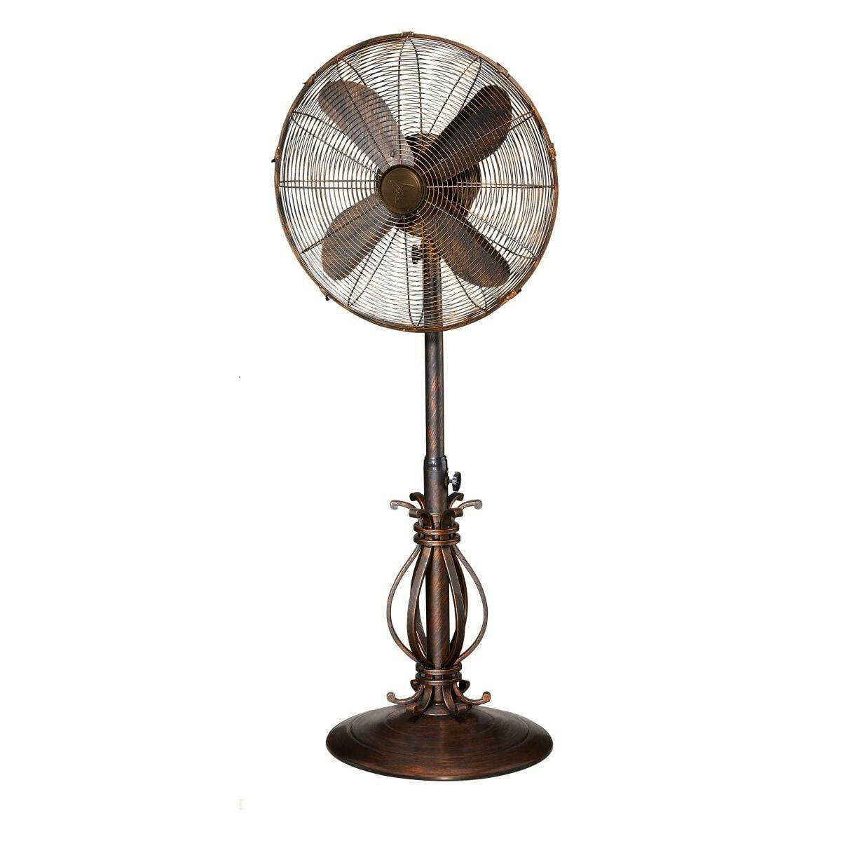 Prestigious Brown 18" Oscillating Outdoor Floor Fan with Adjustable Height