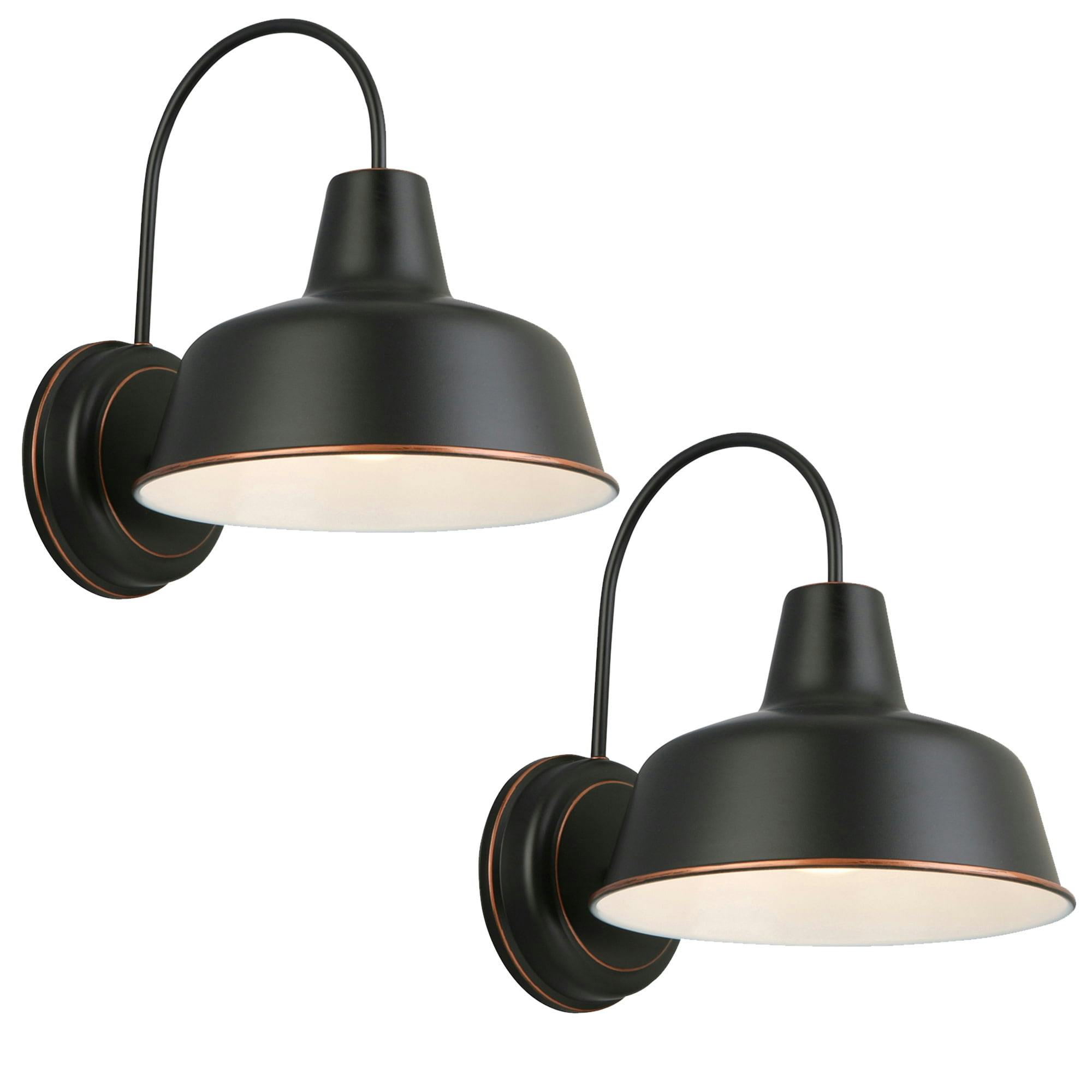 Mason 11" Tall Oil-Rubbed Bronze Steel Outdoor Wall Light, 2-Pack