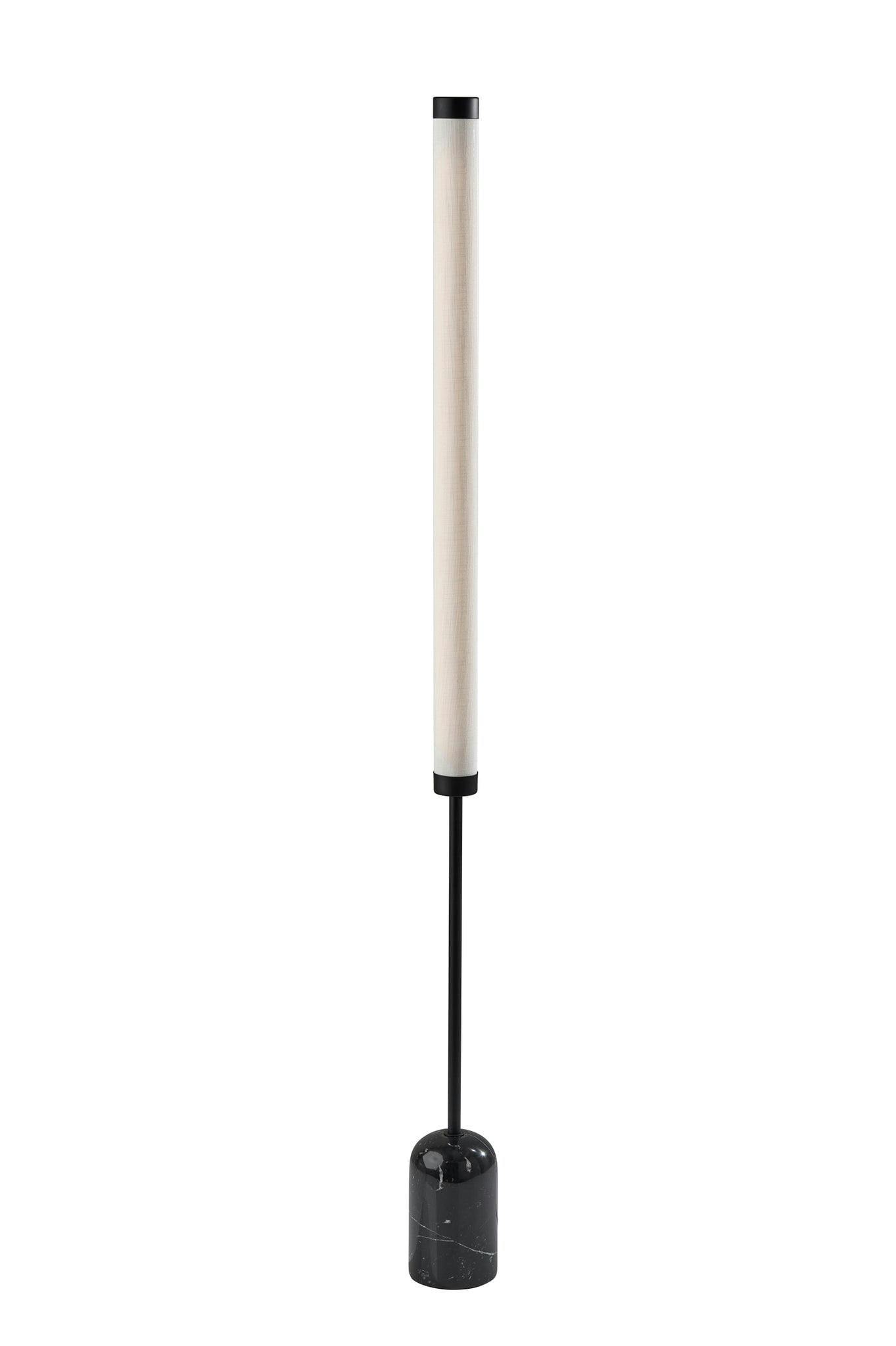 Dorsey Black Marble and Cotton LED Floor Lamp with Smart Touch